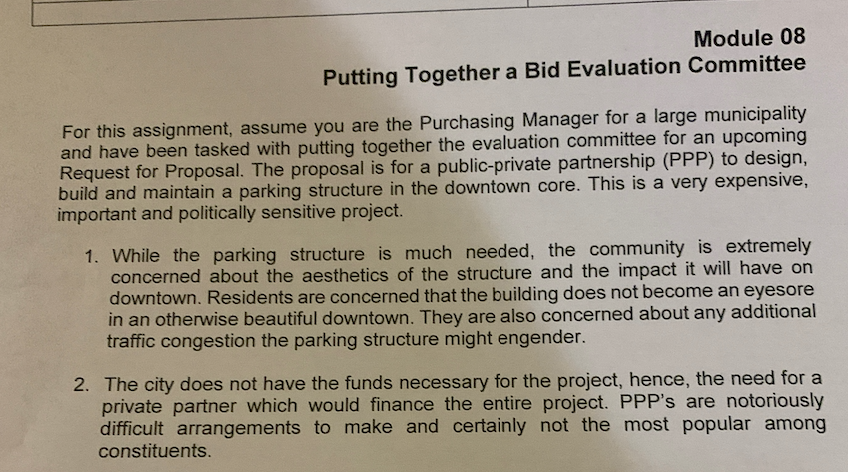 Module 08 Putting Together a Bid Evaluation