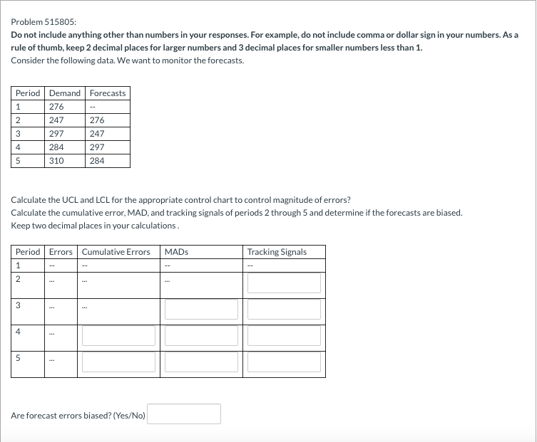 Problem 515805: Do not include anything other