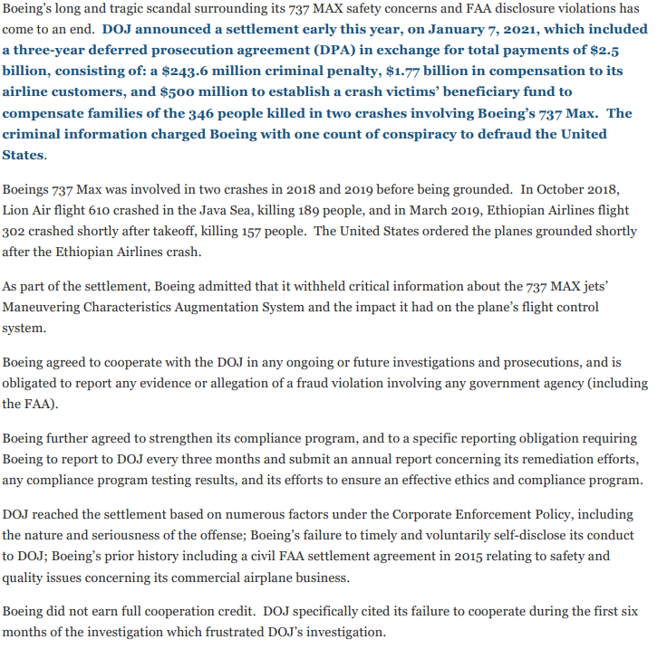 Who were the parties that Boeing should consider