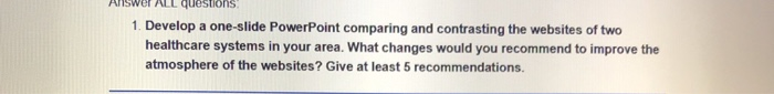 PUISWT ALL questions 1. Develop a one-slide