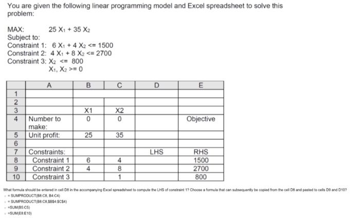 You are given the following linear programming