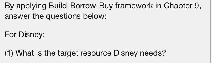 By applying Build-Borrow-Buy framework in Chapter