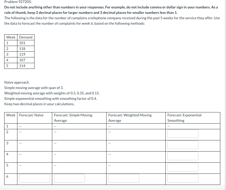 Problem 927205: Do not include anything other