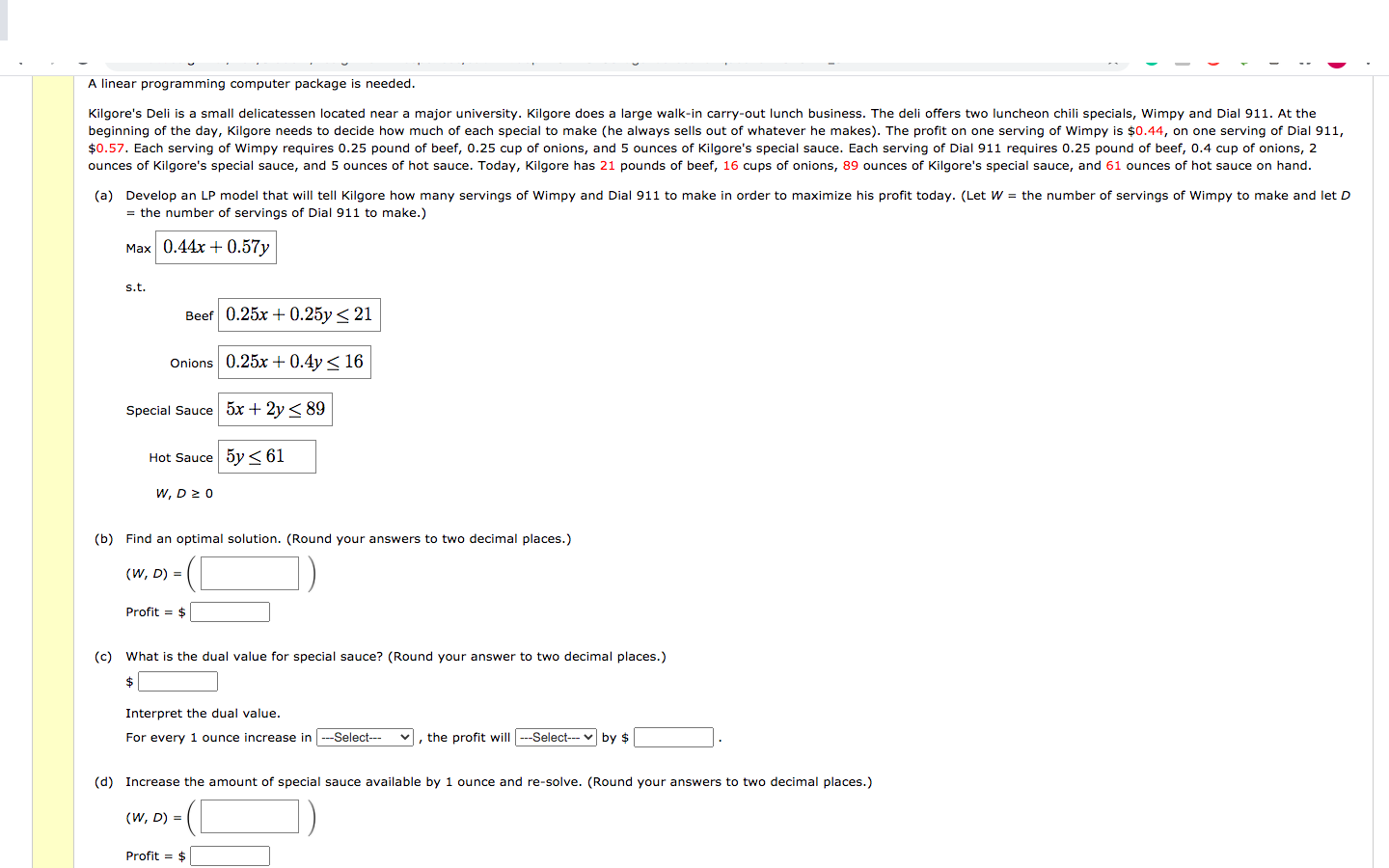 Does the solution confirm the answer to part (c)?
