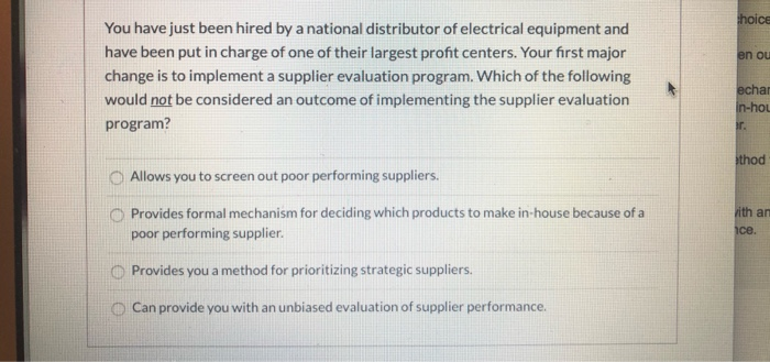 hoice en ou You have just been hired by a