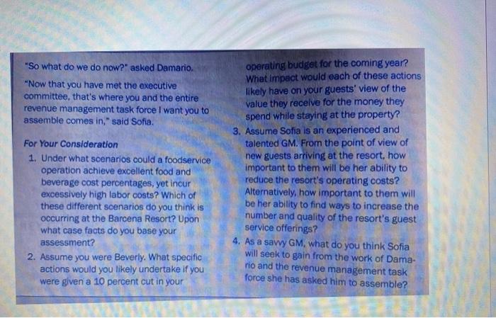 KEY CONCEPT CASE STUDY "So Damarlo, what do you