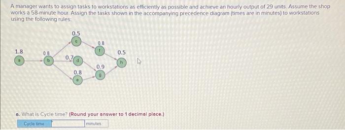 A manager wants to assign tasks to workstations