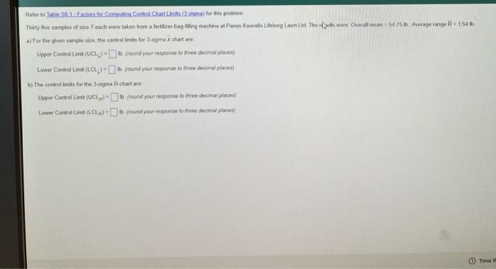 Refer to Table 56.1. Factor for Computing Control