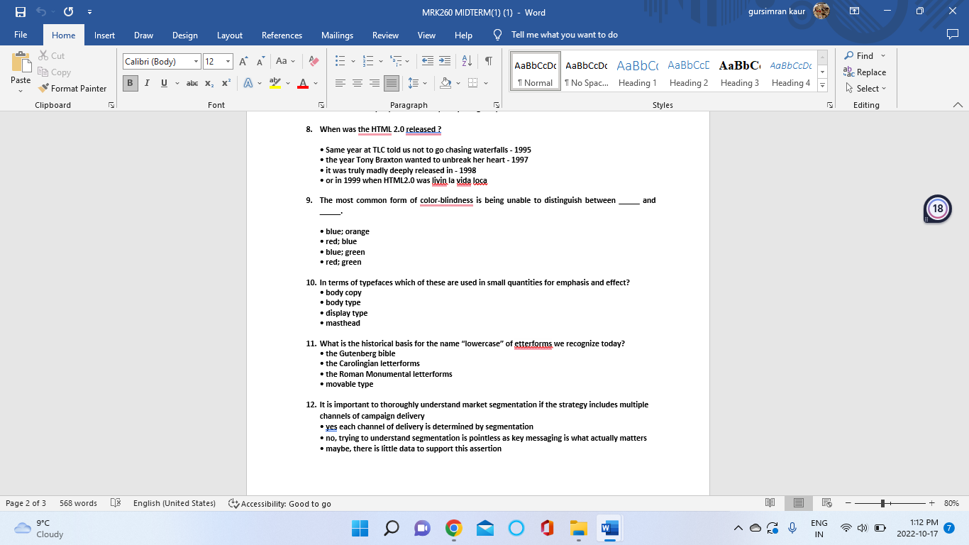 8. When was the HTML 2.0 released? - Same year at