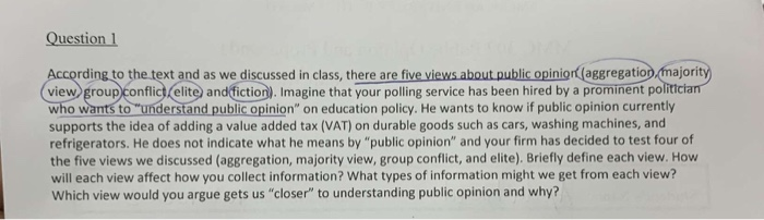 please answer the below question Question 1