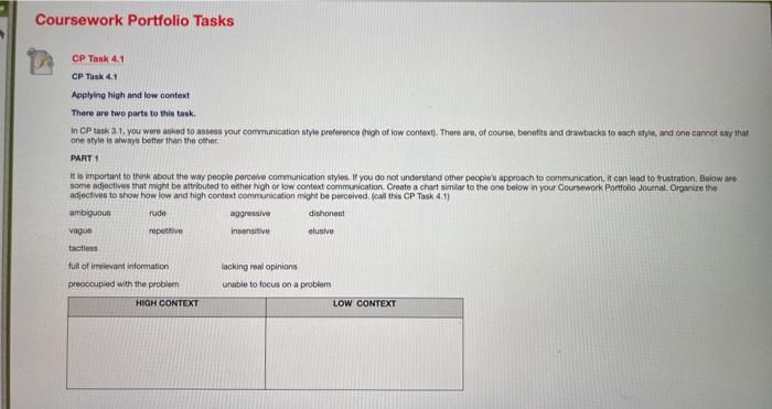 Coursework Portfolio Tasks CP Tank 4.1 CP Task