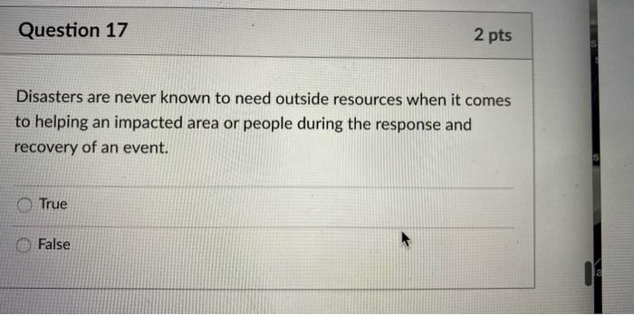 If a disaster does not affect a people or a