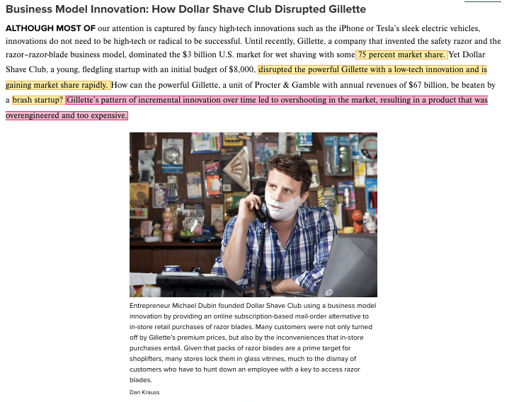 based on the article. Identify the competitive