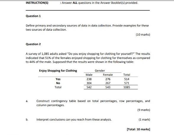 please answer you own tq INSTRUCTION(S) : Answer
