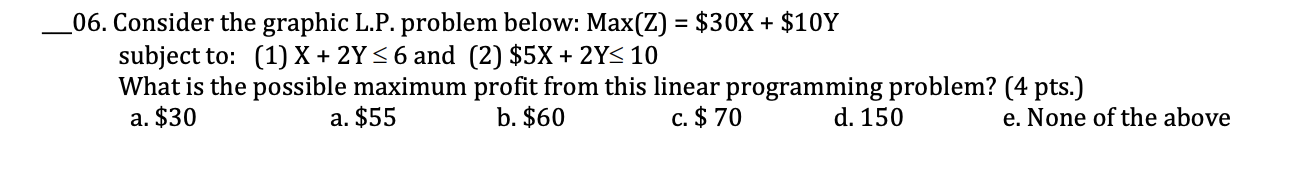 _06. Consider the graphic L.P. problem below: