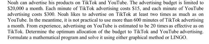 Using linear programming, what are the
