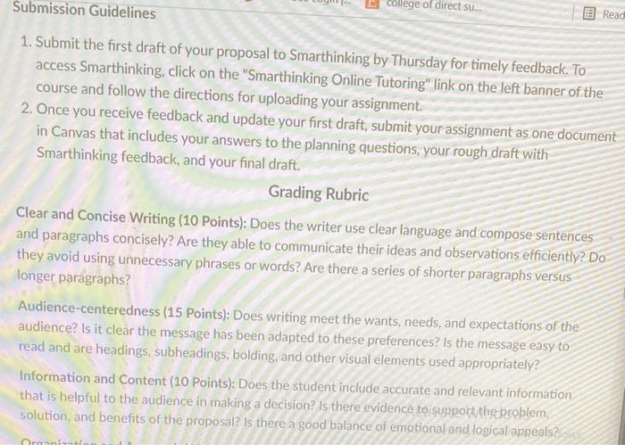 Assignment Directions E college of direct su...