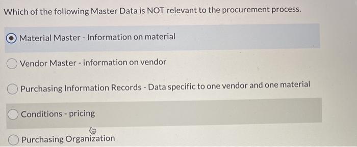 just answer In the procurement process a stock