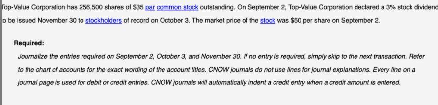 Top-Value Corporation has 256,500 shares of $35
