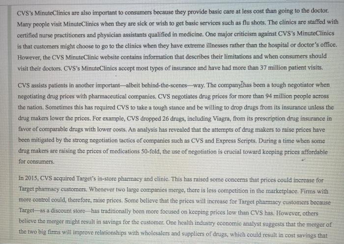 marketing hw pleass help Case 19.2 CVS: