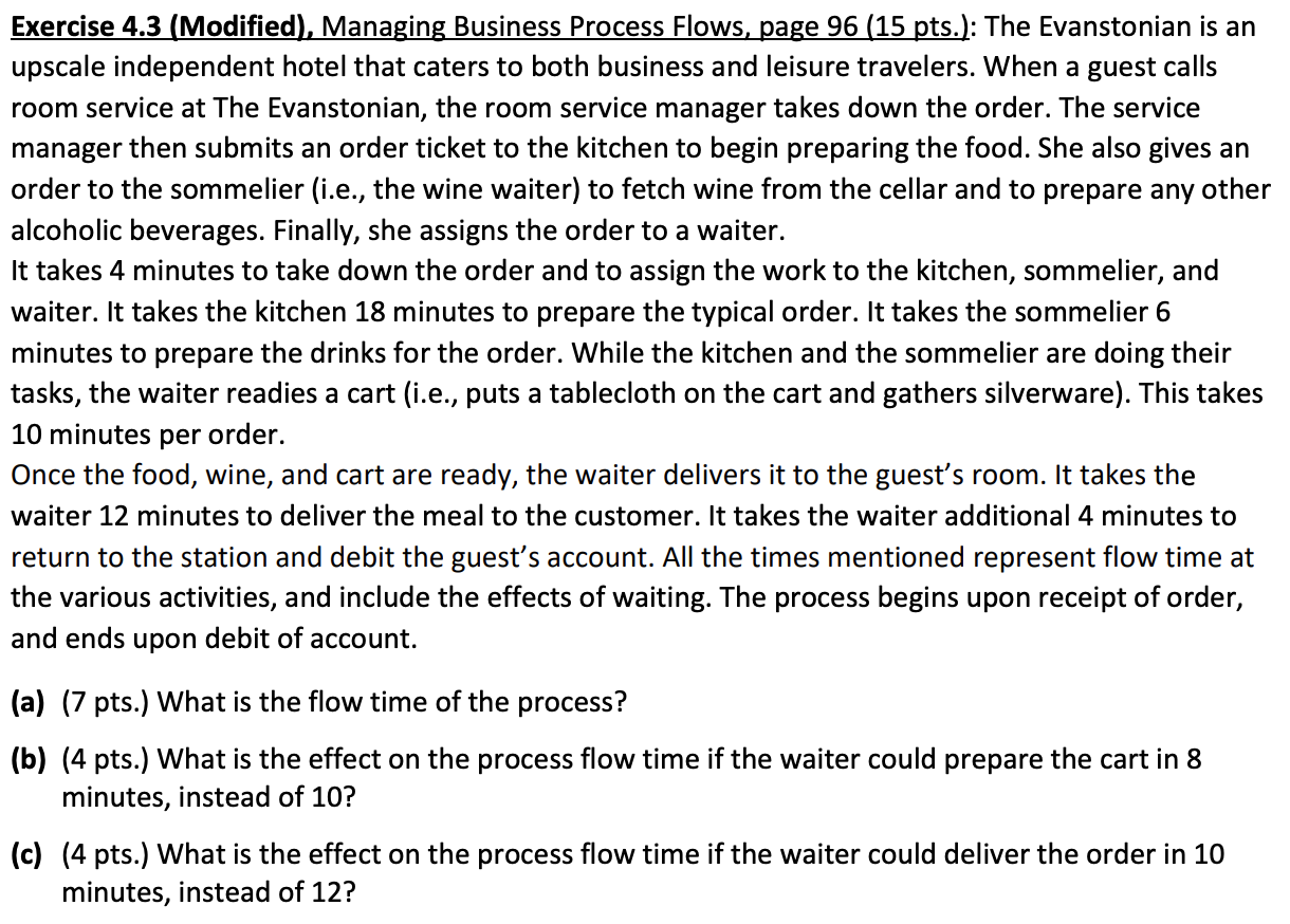 Exercise 4.3 (Modified), Managing Business
