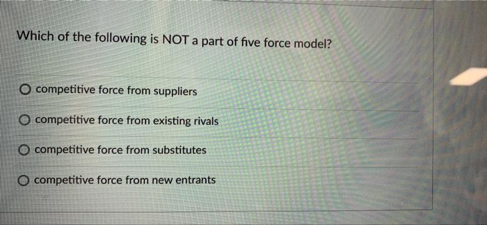 Which of the following is NOT a part of five