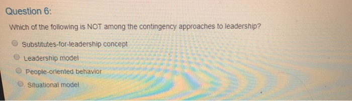 Question 6: Which of the following is NOT among