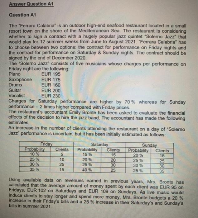 Answer Question A1 Question A1 The "Ferrara