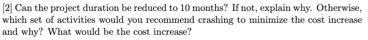 B Marginal cost to crash 1 month A E F Task A B D