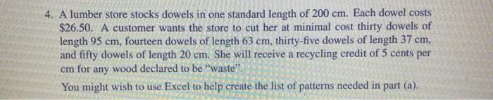 the Excel Solver. In Assignments 2 to 6