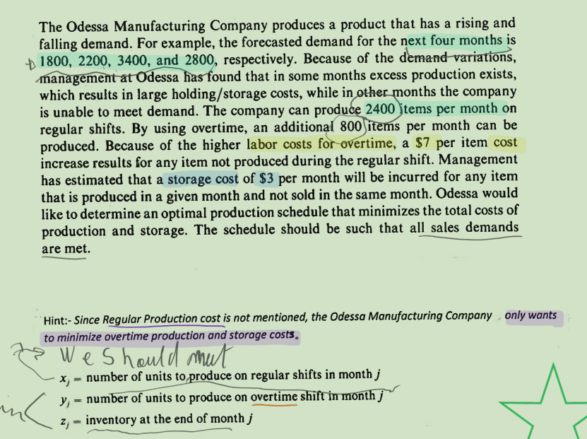 The Odessa Manufacturing Company produces a