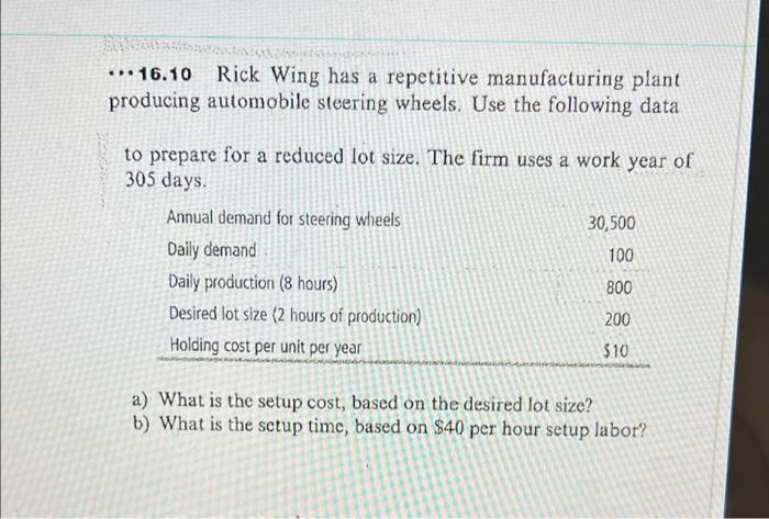 ... 16.10 Rick Wing has a repetitive