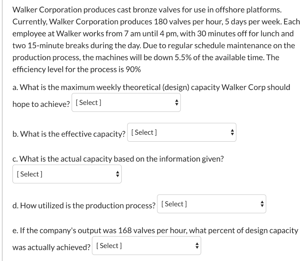 Walker Corporation produces cast bronze valves
