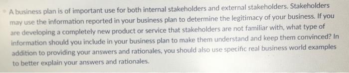 A business plan is of important use for both