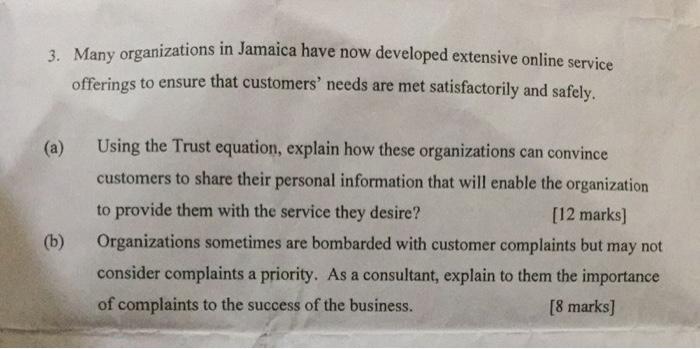 3. Many organizations in Jamaica have now