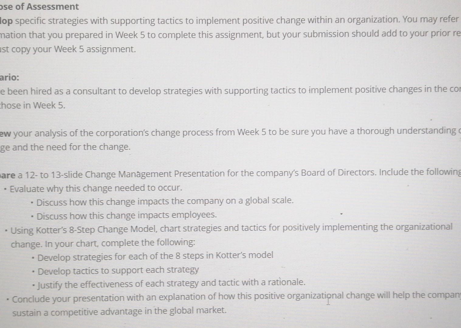 ose of Assessment lop specific strategies with