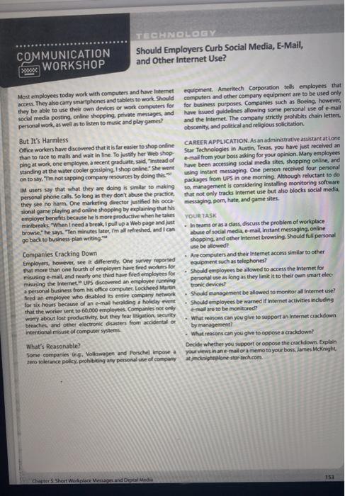 TECHNOLOGY Should Employers Curb Social Media,