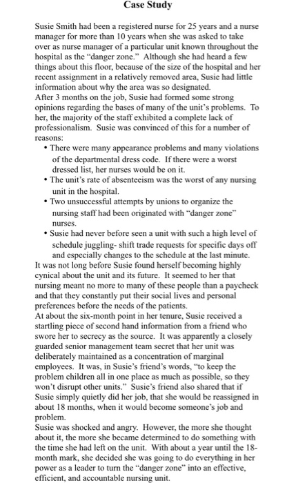 Case Study Susie Smith had been a registered