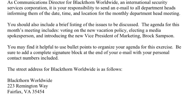 As Communications Director for Blackthorn