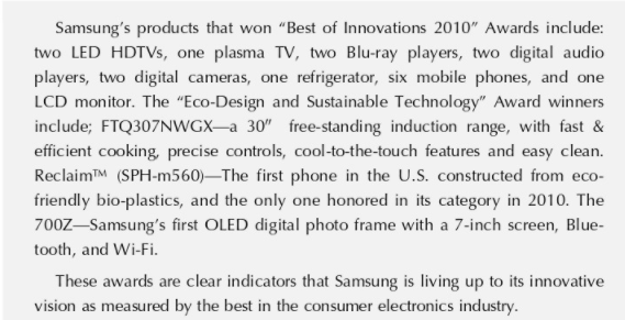 Read the case study on Samsung on pages 392-394