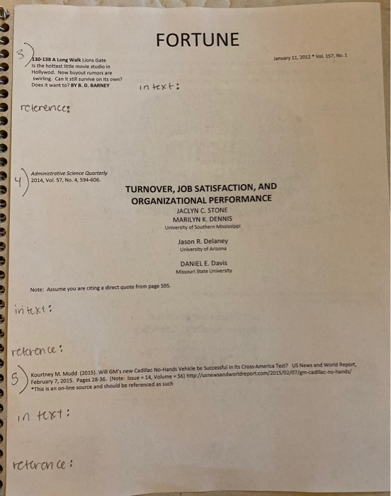 i need these cited in apa style, in text and