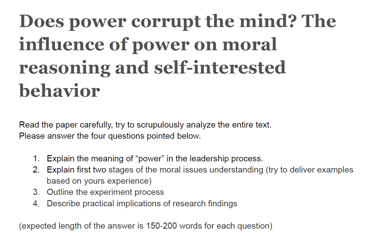 Does power corrupt the mind? The influence of