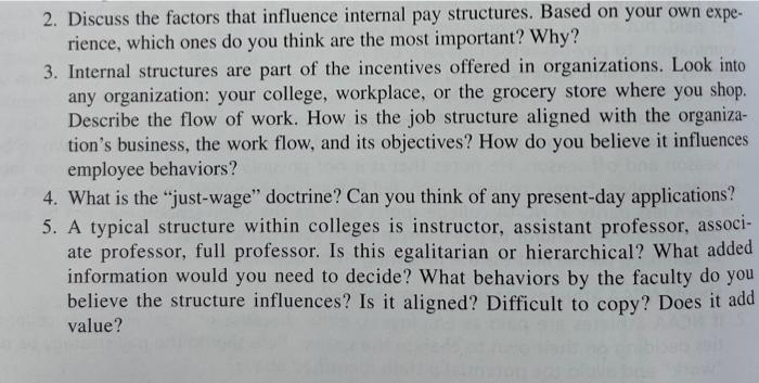 2. Discuss the factors that influence internal