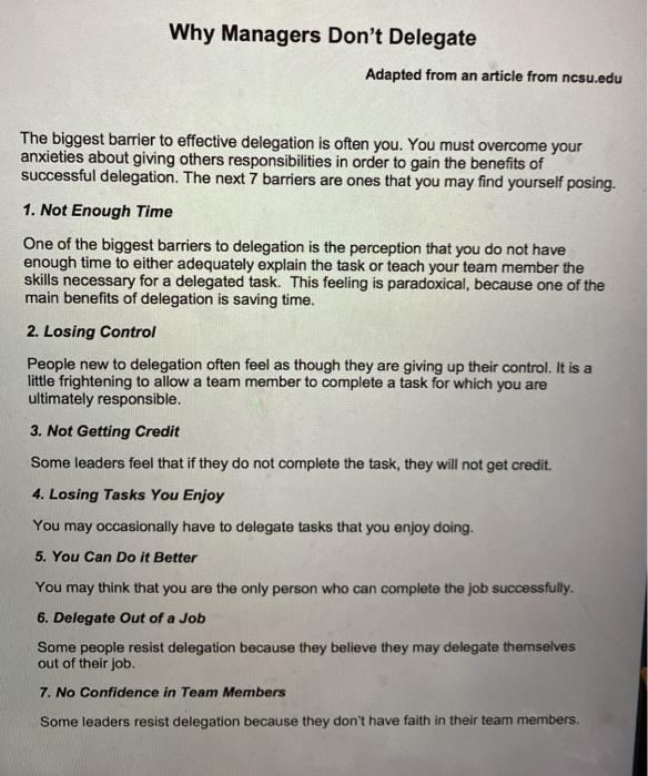 Read the attachment: Why Managers Don't