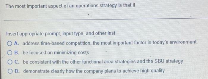 The most important aspect of an operations