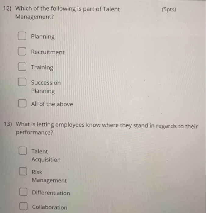 (5pts) 12) Which of the following is part of