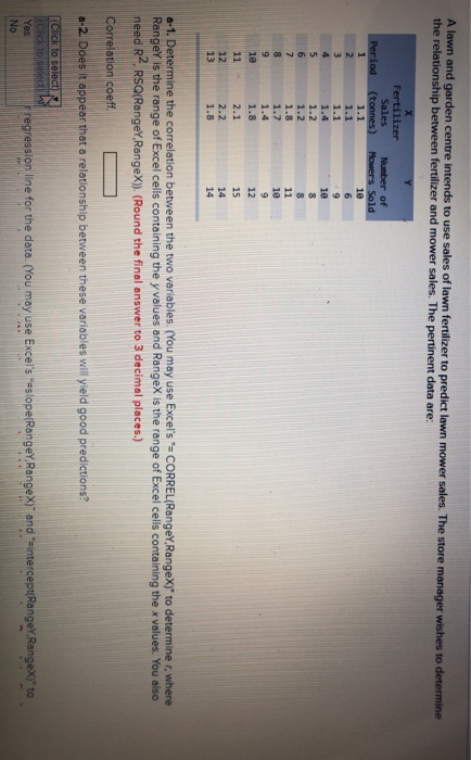 A lawn and garden centre intends to use sales of