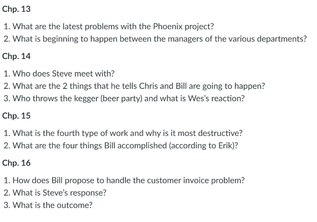 Chp. 13 1. What are the latest problems with the