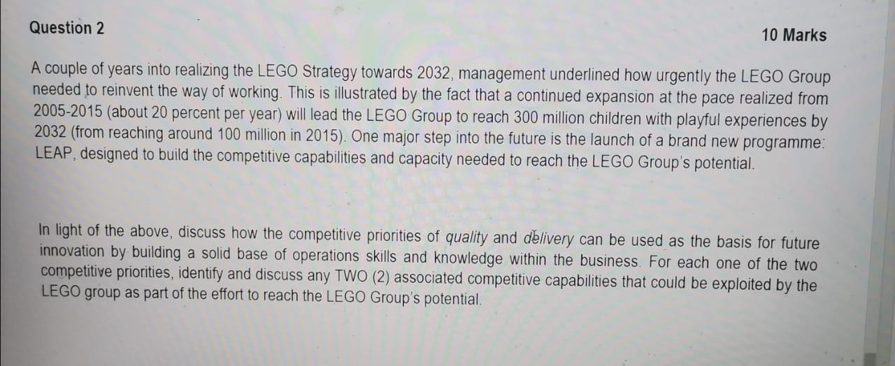 Question 2 10 Marks A couple of years into