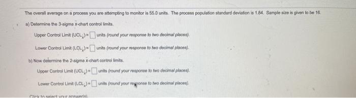 The overall average on a process you are